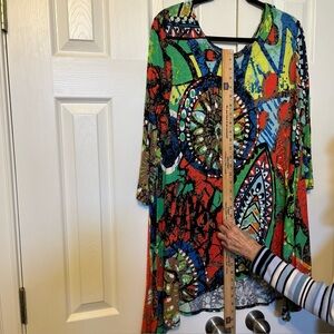 Vibrant Multicolor Abstract Dress leggings tunic
Large
